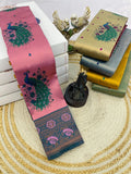 Maharani Mayura Premium Silk Saree with Regal Peacock Motifs and Heritage Woven Pallu - ONION PINK
