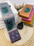 Maharani Mayura Premium Silk Saree with Regal Peacock Motifs and Heritage Woven Pallu -GREY