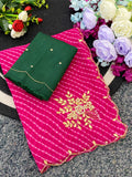 Festive Georgette Leheriya Saree - PINK