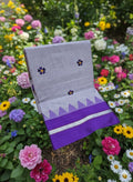 Handloom Cotton Saree with Floral Butta Work  LIGHT PURPLE