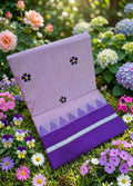 Handloom Cotton Saree with Floral Butta Work  DARK PURPLE