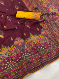 Heritage Soft Silk Saree with Elephant Procession Border & Rich Pallu  MAROON