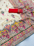 Heritage Soft Silk Saree with Elephant Procession Border & Rich Pallu CREAM