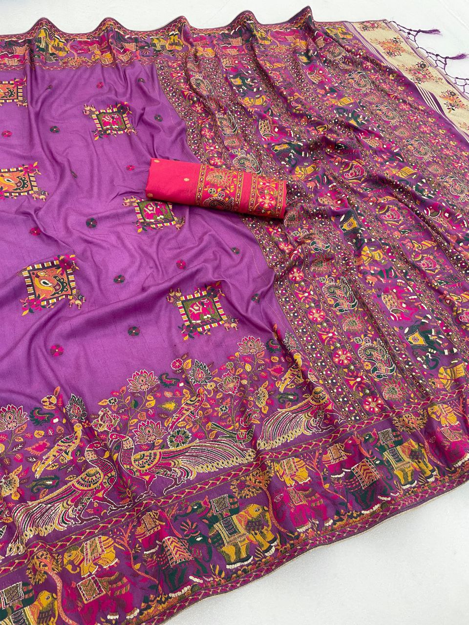 Royal Pashmina Soft Silk Elegance Saree - ORCHIDE PURPLE - 2