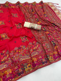 Royal Pashmina Soft Silk Elegance Saree - RED