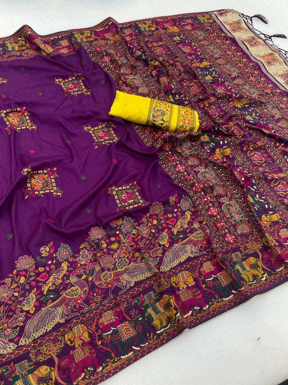 Royal Pashmina Soft Silk Elegance Saree - PURPLE