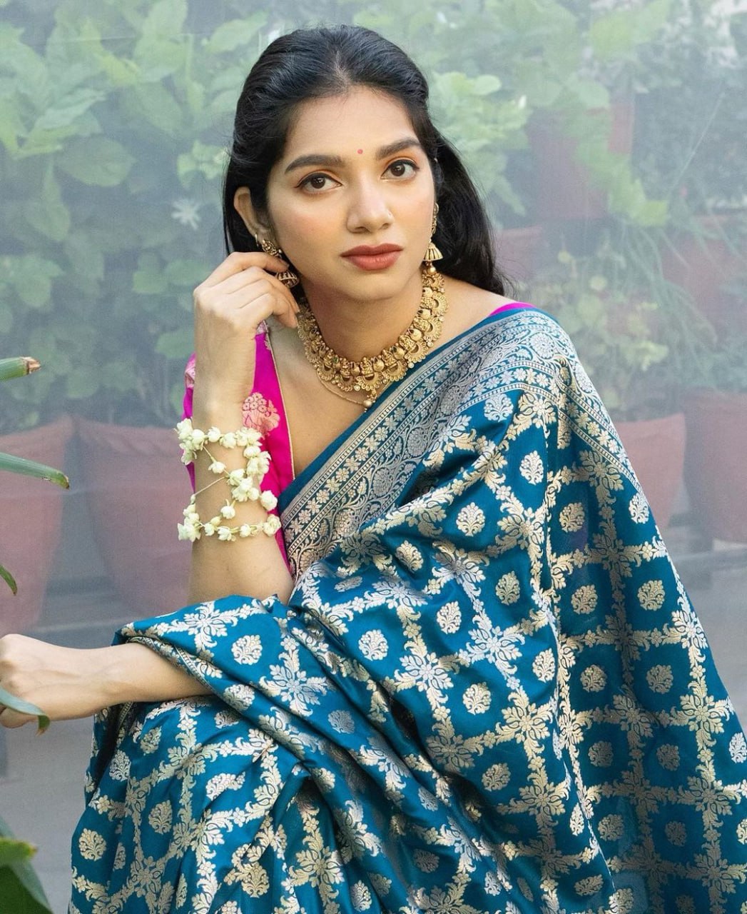 Rama Banarasi Soft Silk Saree