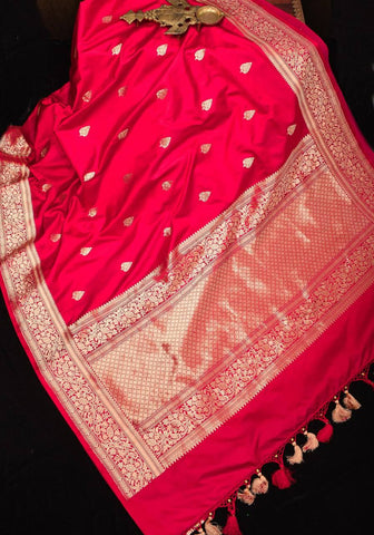 Pink Color Elegant Banarasi Silk Saree