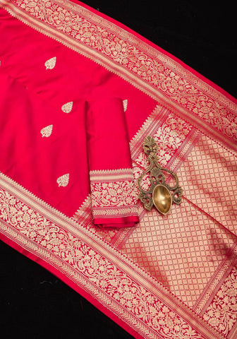 Pink Color Elegant Banarasi Silk Saree