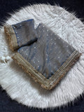 Sky Blue Radiance Shimmer Saree with Luxury Border