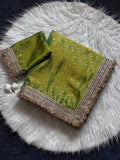 Parrot Radiance Shimmer Saree with Luxury Border