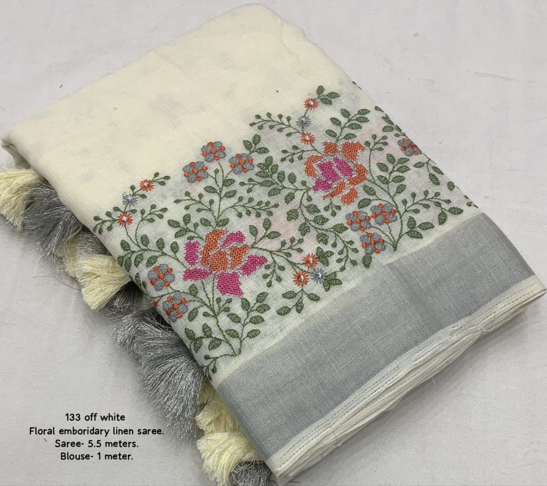 New pure georgette zari chex saree