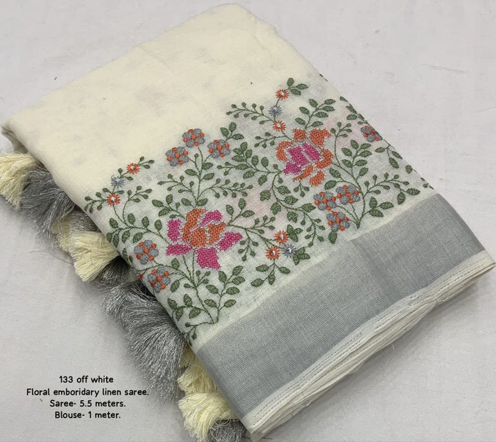 New pure georgette zari chex saree