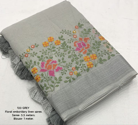 New pure georgette zari chex saree