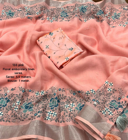 New pure georgette zari chex saree