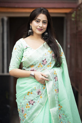 New pure georgette zari chex saree