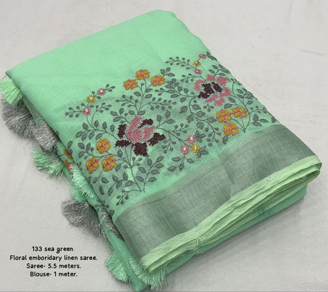 New pure georgette zari chex saree