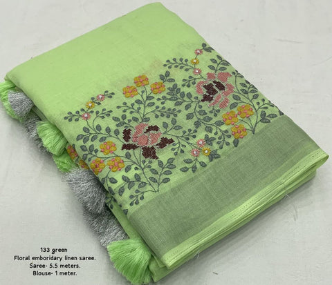 New pure georgette zari chex saree