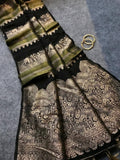 Royal Banarasi Silk Saree with Rich Zari Weaving & Traditional Designer Pallu - BLACK