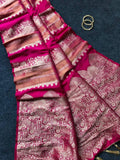 Royal Banarasi Silk Saree with Rich Zari Weaving & Traditional Designer Pallu - PINK
