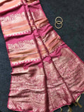 Royal Banarasi Silk Saree with Rich Zari Weaving & Traditional Designer Pallu - LIGHT PINK