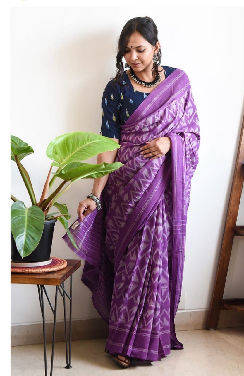 Daily Wear Soft Linen Printed Sarees