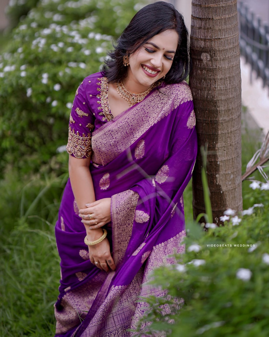 Purple Color Soft Banarasi Silk Saree