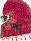Royal Pashmina Kaju Soft Silk Saree - PINK