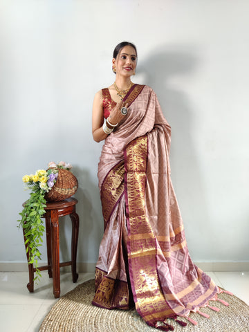 Zari Weaving Banarasi Soft Silk Ready to Wear Saree