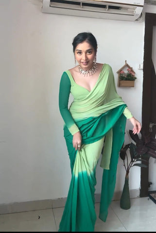 Winsome 1-Minute Ready To Wear Rama Georgette Saree