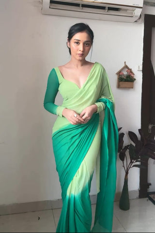 Winsome 1-Minute Ready To Wear Rama Georgette Saree