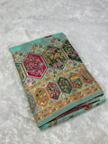 Royal  Pashmina Saree with Traditional Narrative Motifs & Designer Meenakari Border-SKY BLUE