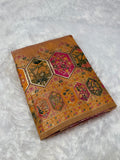 Royal  Pashmina Saree with Traditional Narrative Motifs & Designer Meenakari Border-YELLOW