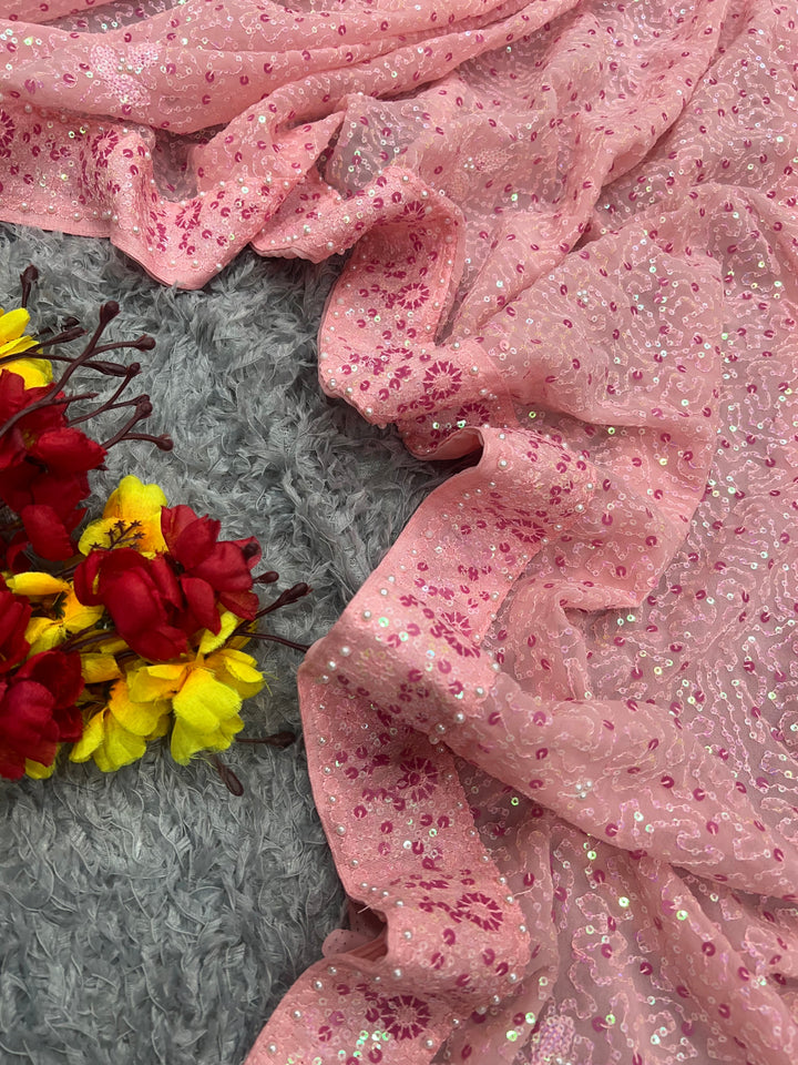 Light Baby Pink Fancy Designer Sarees