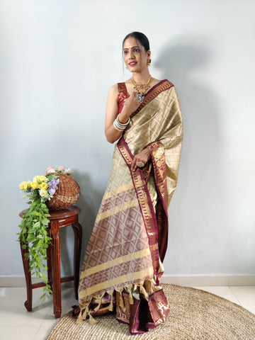 Zari Weaving Banarasi Soft Silk Ready to Wear Saree