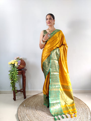 Zari Weaving Banarasi Soft Silk Ready to Wear Saree