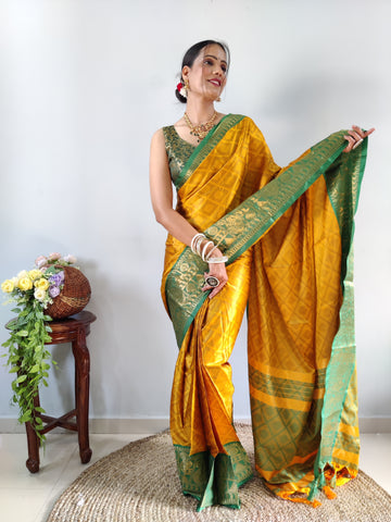 Zari Weaving Banarasi Soft Silk Ready to Wear Saree