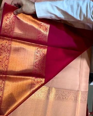 Rose Gold Silk Saree