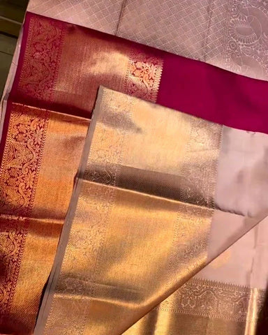 Rose Gold Silk Saree