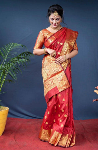 Women Silk Saree with Woven Motifs