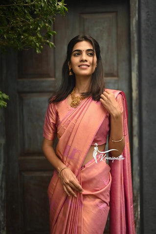 Traditional Kanjivaram Woven Silk Saree With Blouse Piece