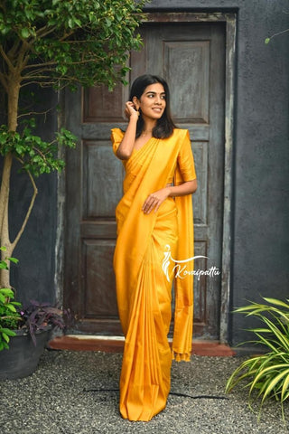 Traditional Kanjivaram Woven Silk Saree With Blouse Piece