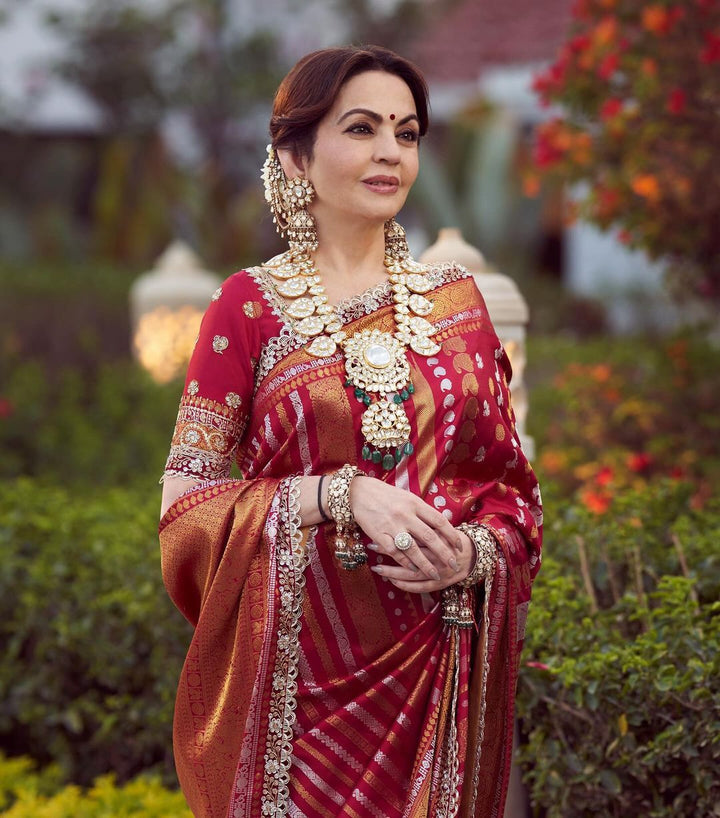 Kanjivaram Rich Pallu And Jacquard Work On All Over The Soft Silk Saree