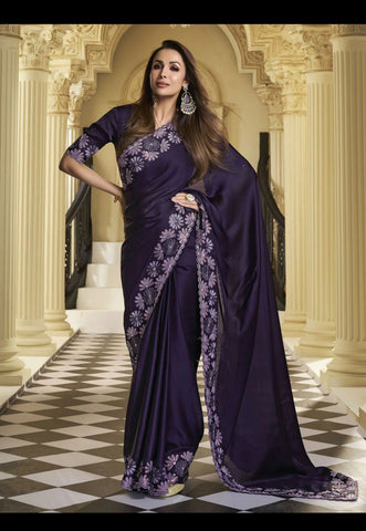 Party Wear Embroidered Saree Inspired From Malaika Arora