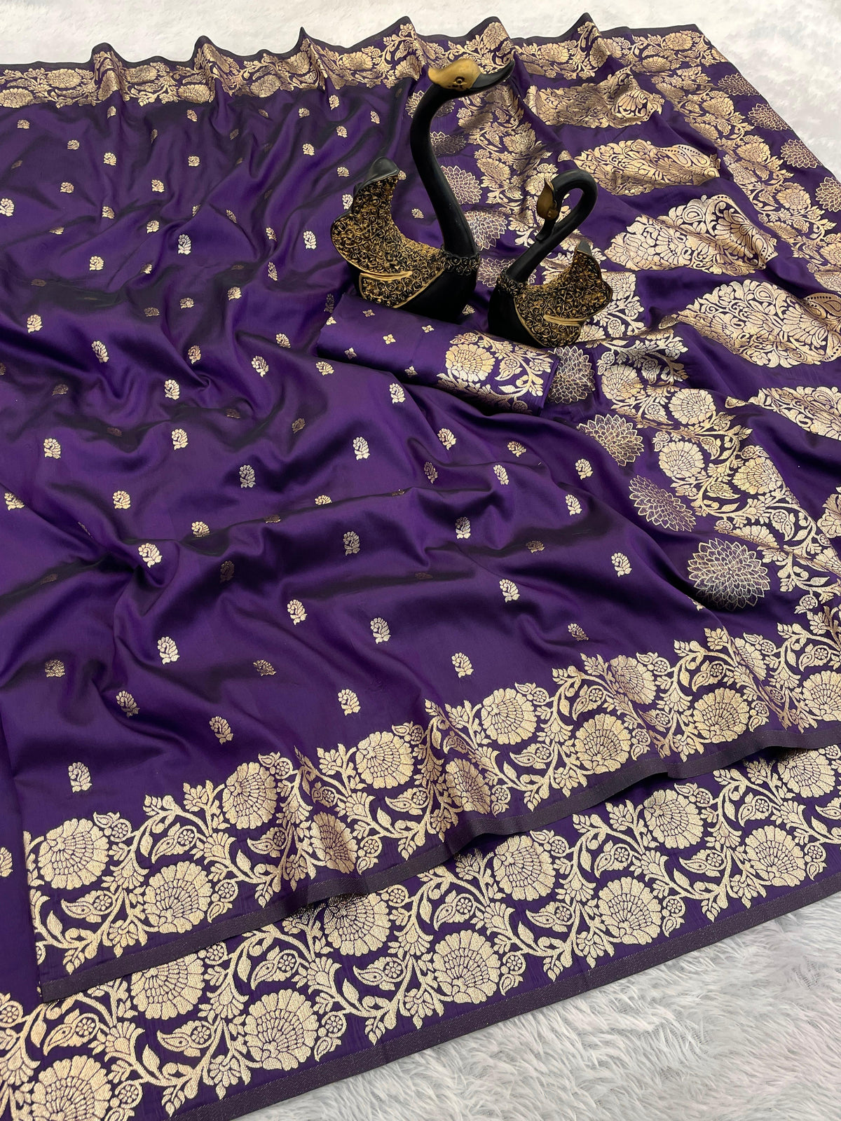 Pure Soft Banarasi Silk  purple  Saree