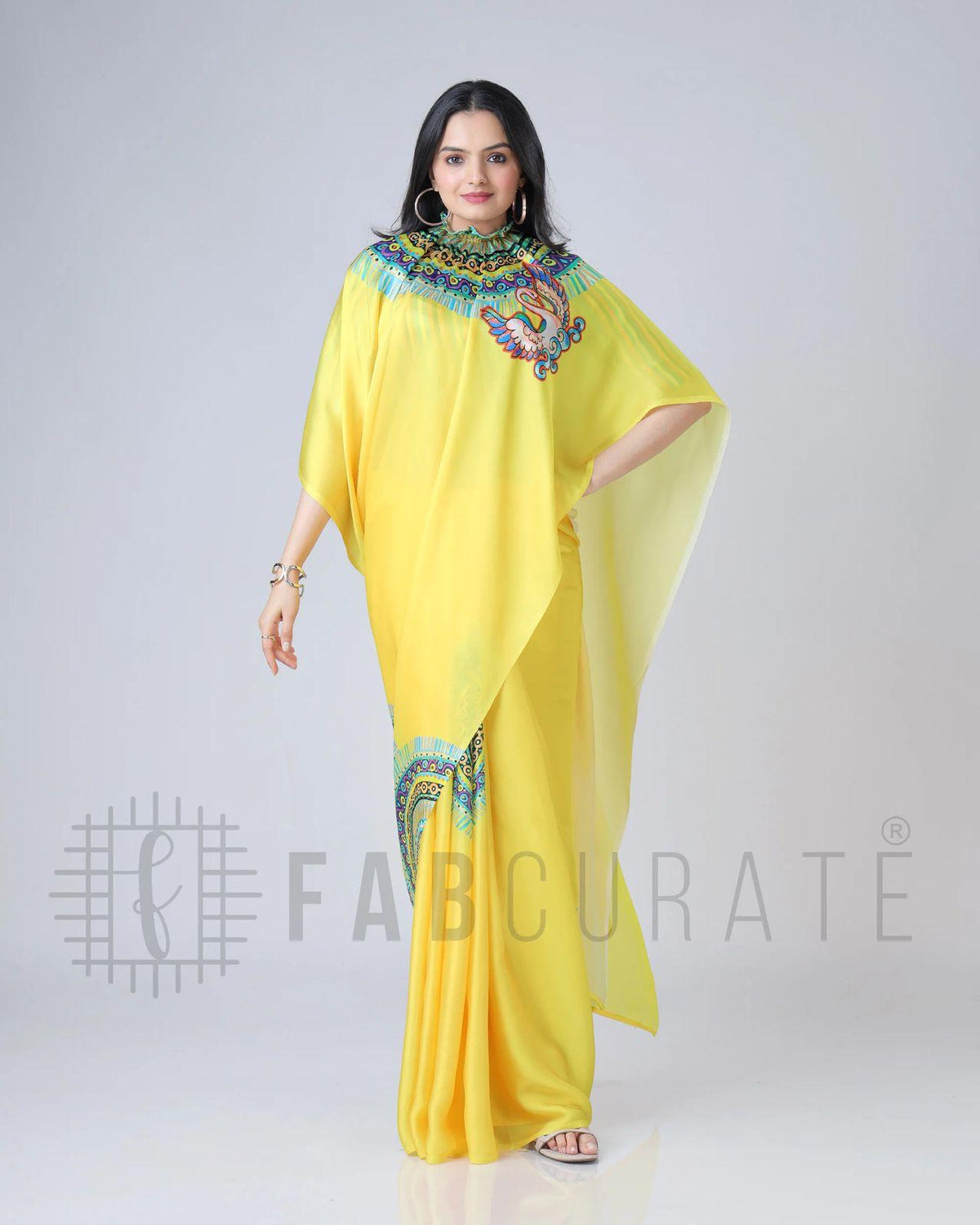New Fancy Soft Crepe Silk Saree  Yellow