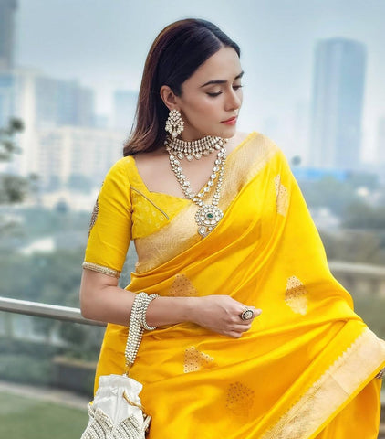Pure Kanjivaram Silk Saree With Blouse Piece