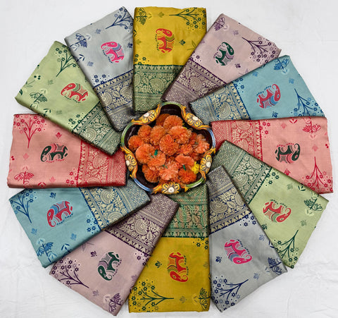 BEAUTIFUL RICH PALLU ACQUARD WORK ON ALL OVER THE SAREE.