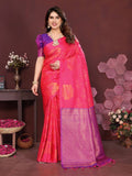 Harini Lime Bloom Banarasi Silk Saree  - PINK