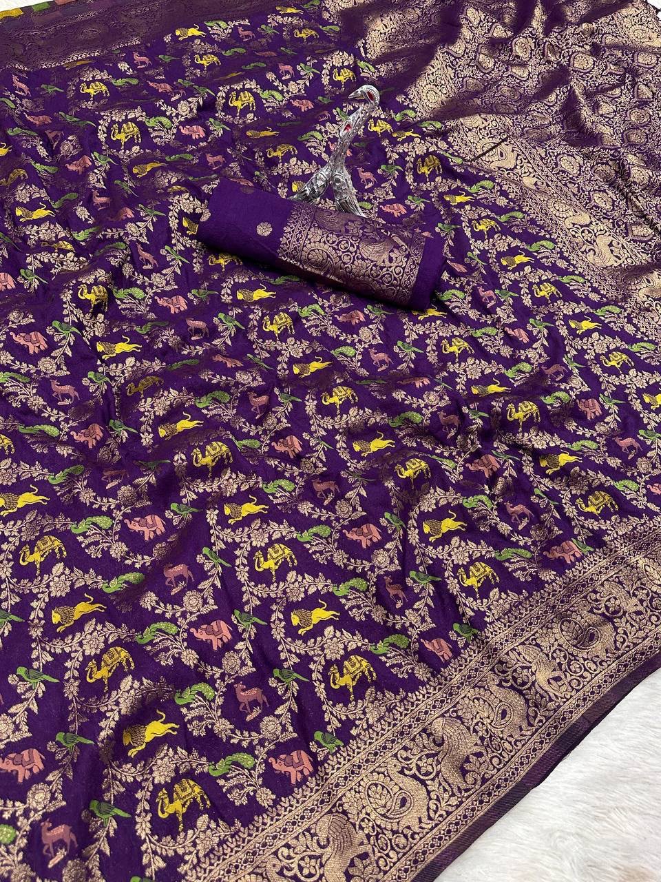 Rajsi Vanya Banarasi Saree - PURPLE